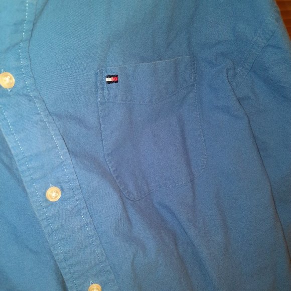 Tommy Hilfiger Button Down Long Sleeve - Blue Mens XL - Picture 3 of 3